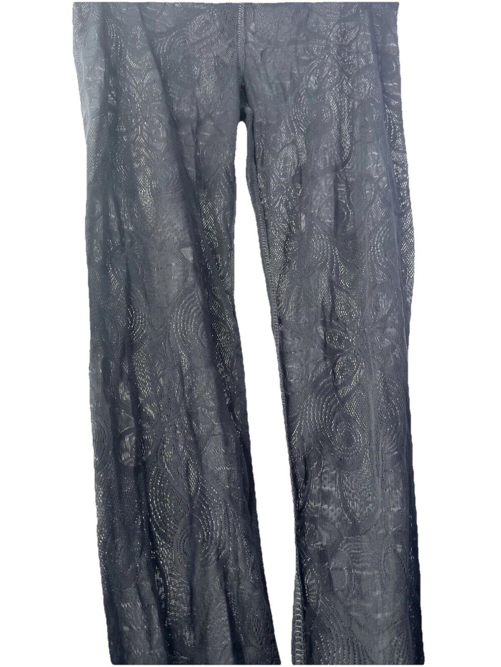 Urban Behavior Lace Footless Tights Gray Womens L  Dance Y2K Edgy Romance